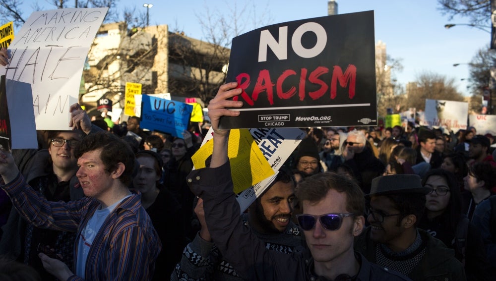 Protestas contra Trump en un mitin