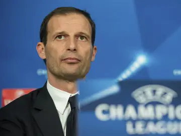 Allegri, durante la rueda de prensa Allegri, durante la rueda de prensa