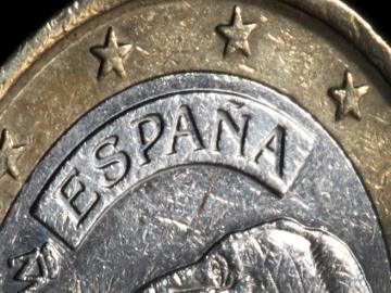 En la imagen, una moneda de euro de España