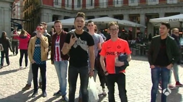 Los aficionados del PSV, en Madrid
