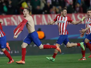 Los jugadores rojiblancos, eufóricos tras clasificarse para cuartos Los jugadores rojiblancos, eufóricos tras clasificarse para cuartos