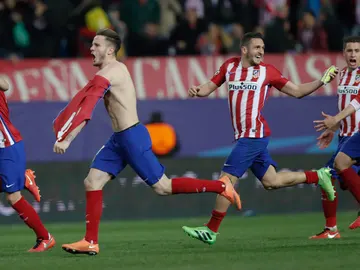Los jugadores rojiblancos, eufóricos tras clasificarse para cuartos Los jugadores rojiblancos, eufóricos tras clasificarse para cuartos