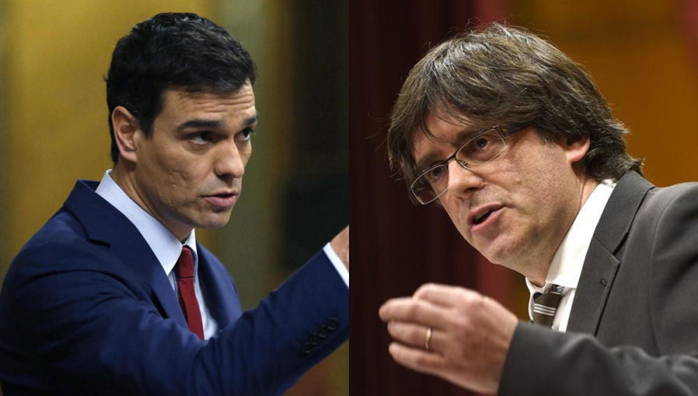 Pedro Sánchez y Carles Puigdemont