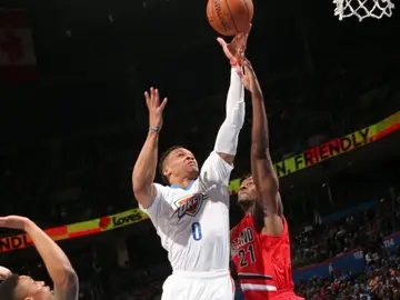 Russell Westbrook, en acción ante Portland Russell Westbrook, en acción ante Portland