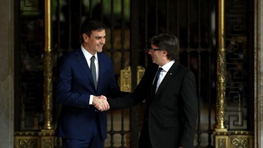 Pedro S&aacute;nchez y Carles Puigdemont