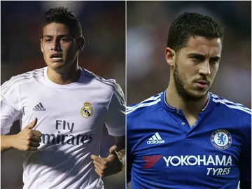 James Rodríguez y Eden Hazard James Rodríguez y Eden Hazard