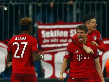 Los jugadores del Bayern celebran un gol ante la Juventus en el Allianz Los jugadores del Bayern celebran un gol ante la Juventus en el Allianz