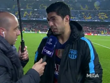 Luis Suárez atiende a los medios Luis Suárez atiende a los medios