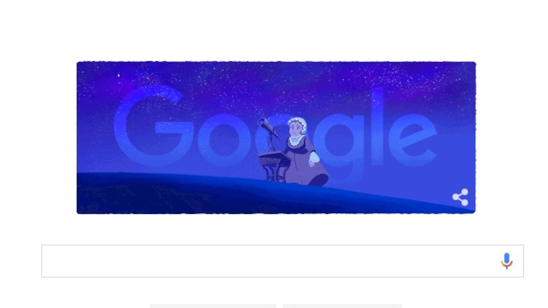 Doodle que homenajea a la astr&oacute;noma Caroline Herschel