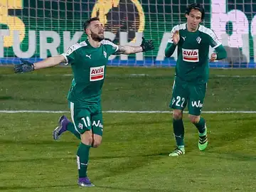 Borja Bastón celebra el tanto del Eibar Borja Bastón celebra el tanto del Eibar