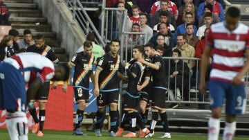 El Rayo festeja un gol contra el Granada
