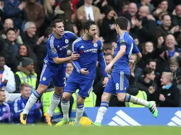Cesc Fábregas celebra un tanto con el Chelsea Cesc Fábregas celebra un tanto con el Chelsea