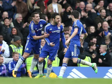 Cesc Fábregas celebra un tanto con el Chelsea Cesc Fábregas celebra un tanto con el Chelsea