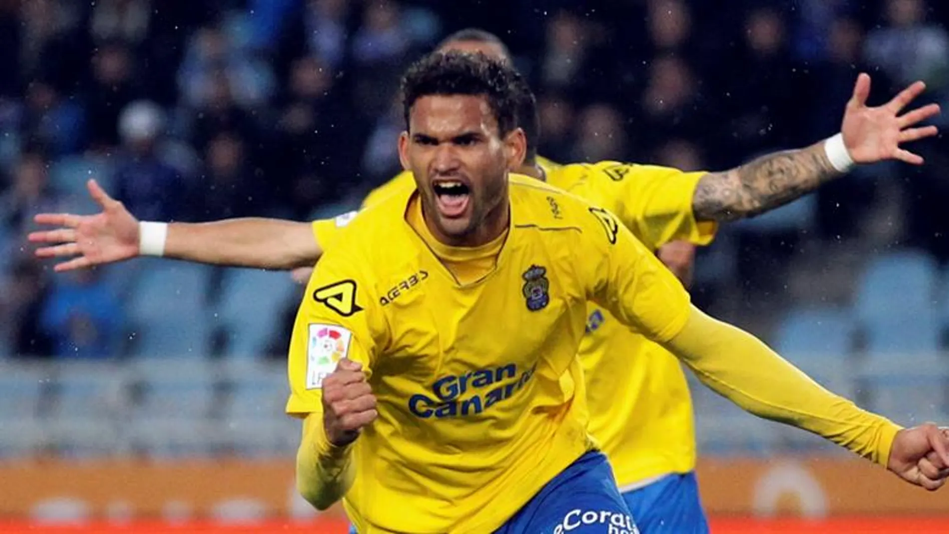Willian José celebra el gol de la victoria de Las Palmas Willian José celebra el gol de la victoria de Las Palmas