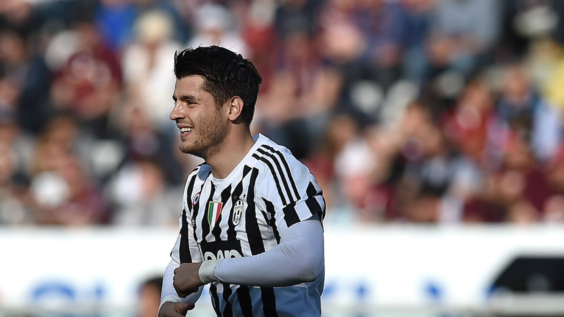 Morata celebra un gol con la Juve