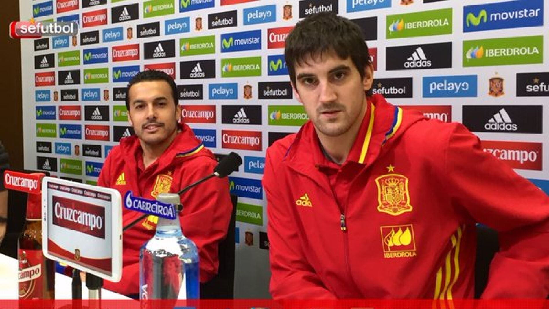 Pedro y San Jos&eacute; en la rueda de prensa con la Selecci&oacute;n
