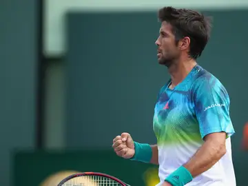 Verdasco celebra un punto ante Muller Verdasco celebra un punto ante Muller