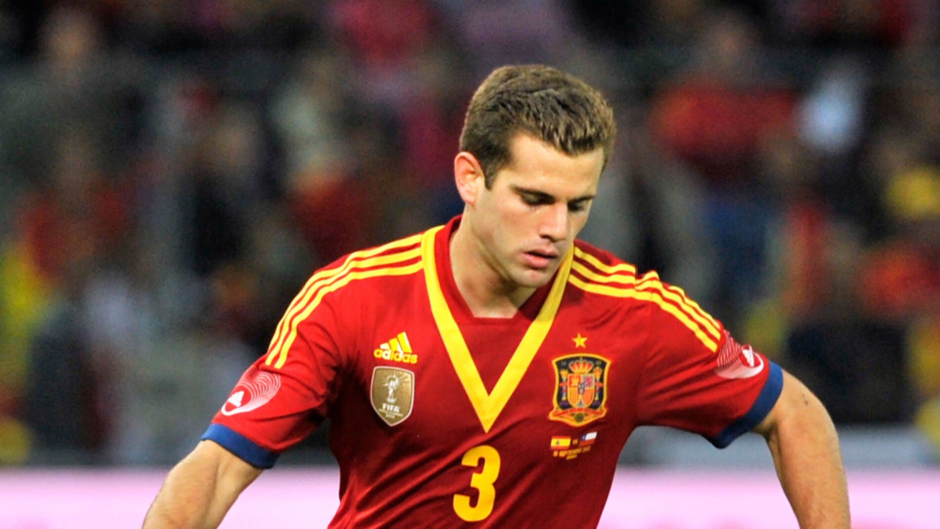Nacho, en un partido con Espa&ntilde;a