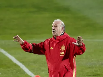 Vicente del Bosque, en un entrenamiento Vicente del Bosque, en un entrenamiento