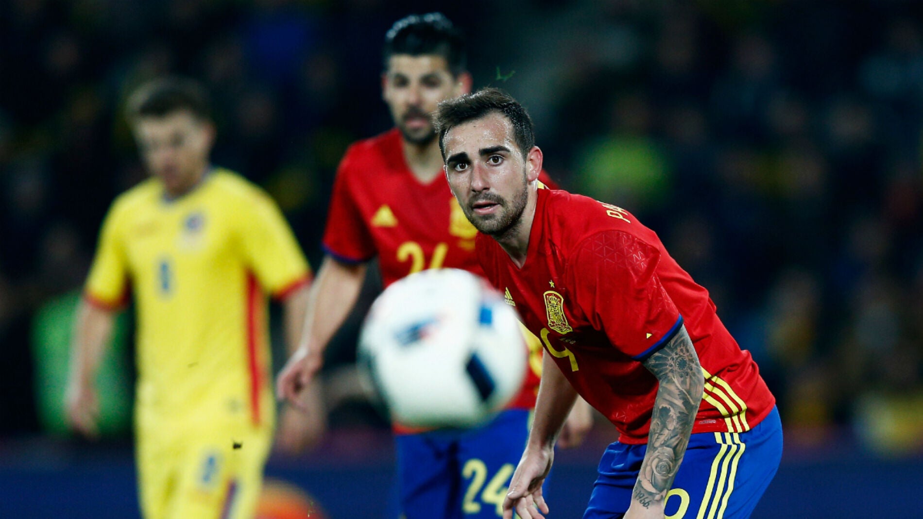 Alc&aacute;cer, en el partido contra Ruman&iacute;a
