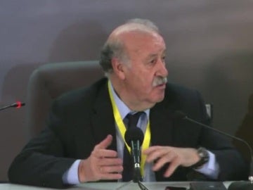 Vicente del Bosque, durante la rueda de prensa