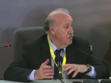 Vicente del Bosque, durante la rueda de prensa Vicente del Bosque, durante la rueda de prensa