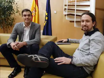 El líder del PSOE, Pedro Sánchez, y el de Podemos, Pablo Iglesias El líder del PSOE, Pedro Sánchez, y el de Podemos, Pablo Iglesias