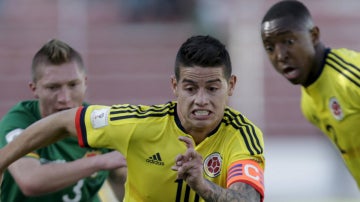 James Rodríguez, jugando con su selección