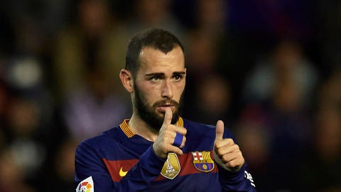 Aleix Vidal durante un partido con el Barcelona