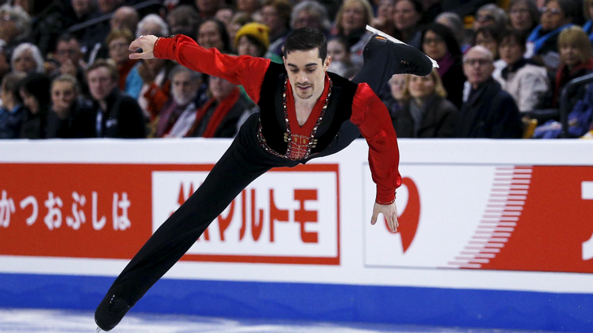 Javier Fernández, durante el programa corto de los Mundiales de Boston Javier Fernández, durante el programa corto de los Mundiales de Boston