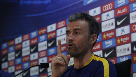 Luis Enrique, durante la rueda de prensa