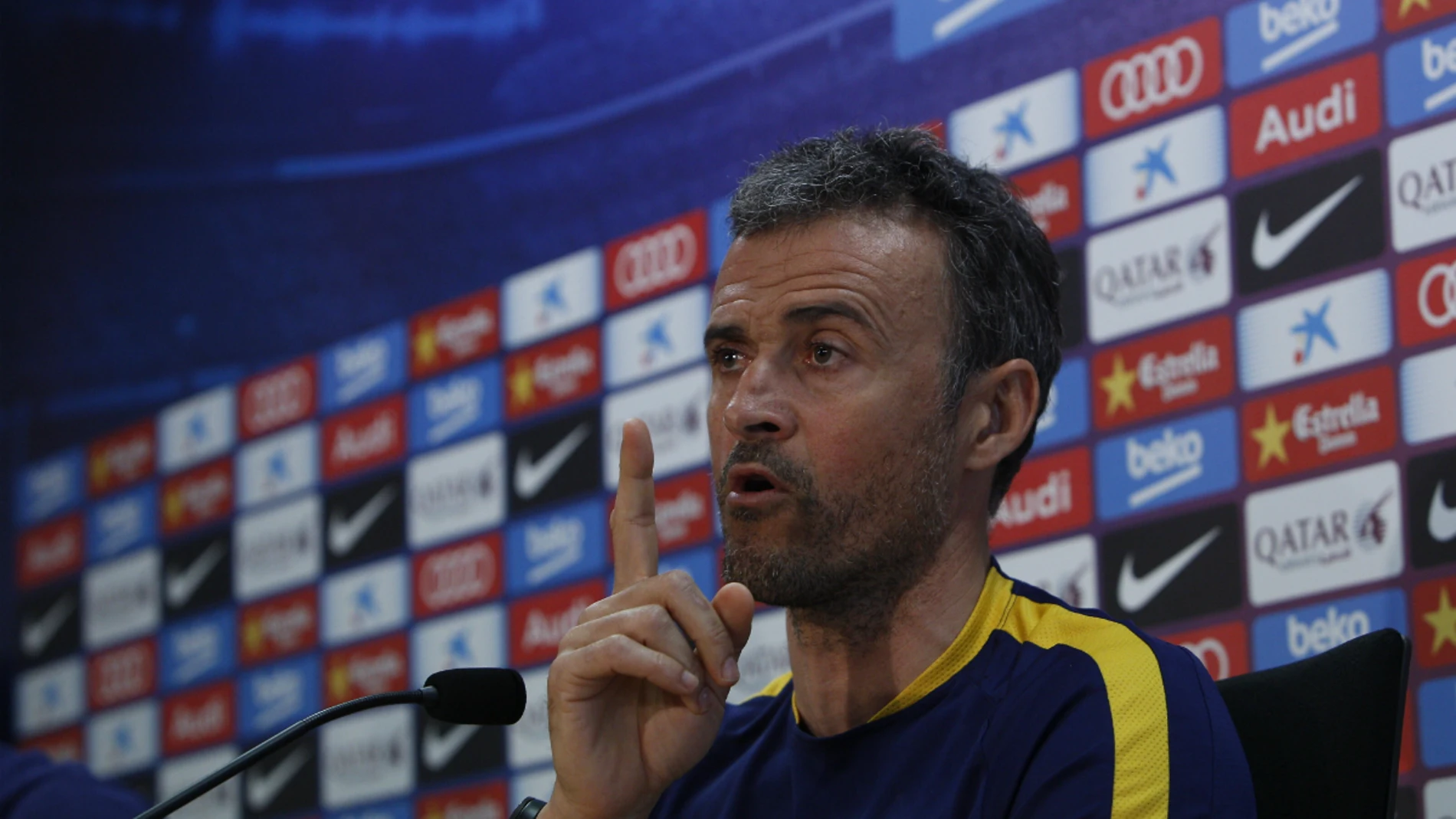 Luis Enrique, durante la rueda de prensa Luis Enrique, durante la rueda de prensa