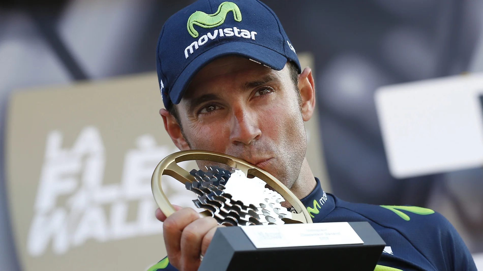 Alejandro Valverde, tras lograr la victoria en la Flecha Valona Alejandro Valverde, tras lograr la victoria en la Flecha Valona