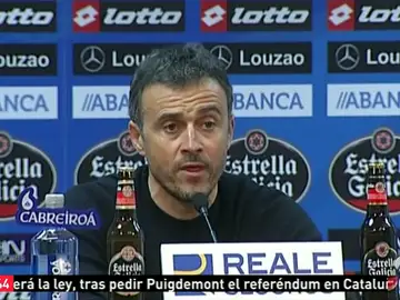 Luis Enrique en rueda de prensa tras la goleada ante el Deportivo Luis Enrique en rueda de prensa tras la goleada ante el Deportivo