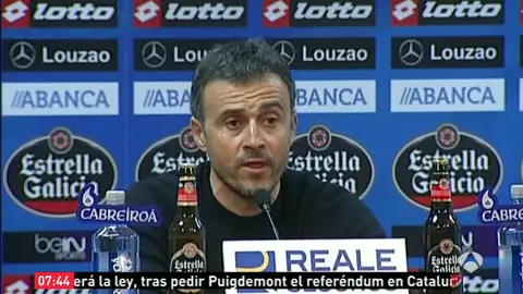 Luis Enrique en rueda de prensa tras la goleada ante el Deportivo Luis Enrique en rueda de prensa tras la goleada ante el Deportivo