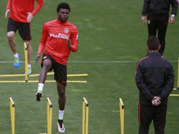 Thomas, durante un entrenamiento del Atlético de Madrid