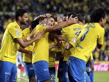 Las Palmas celebra un gol Las Palmas celebra un gol