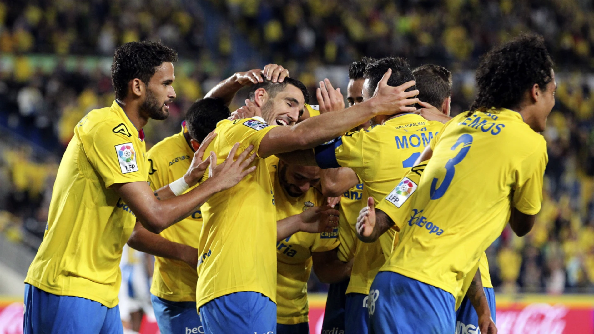 Las Palmas celebra un gol Las Palmas celebra un gol