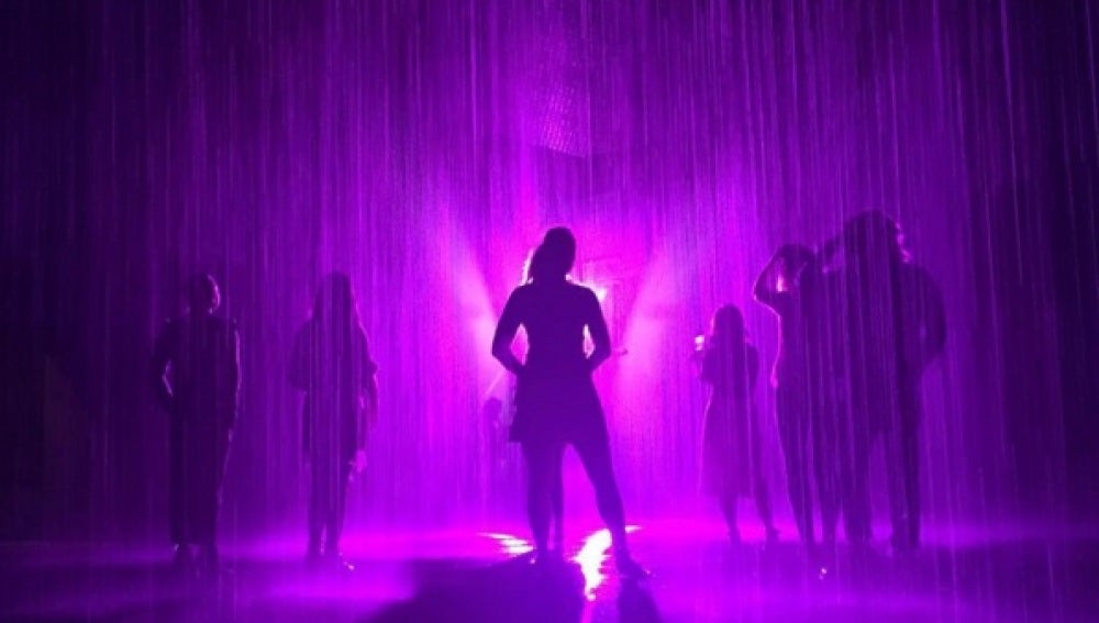 Habitación de lluvia morada en lacma en honor a Prince