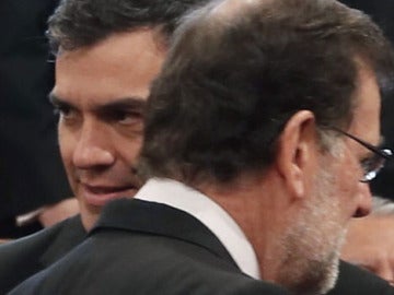 Sánchez y Rajoy en la entrega del Premio Cervantes