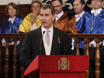 El Rey Felipe VI, durante la ceremonia del Premio Cervantes El Rey Felipe VI, durante la ceremonia del Premio Cervantes