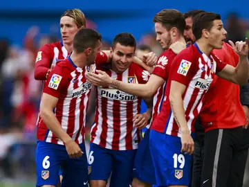 El Atlético celebra un gol de Ángel Correa El Atlético celebra un gol de Ángel Correa
