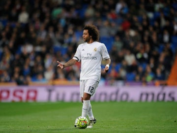 Marcelo, en un partido con el Real Madrid