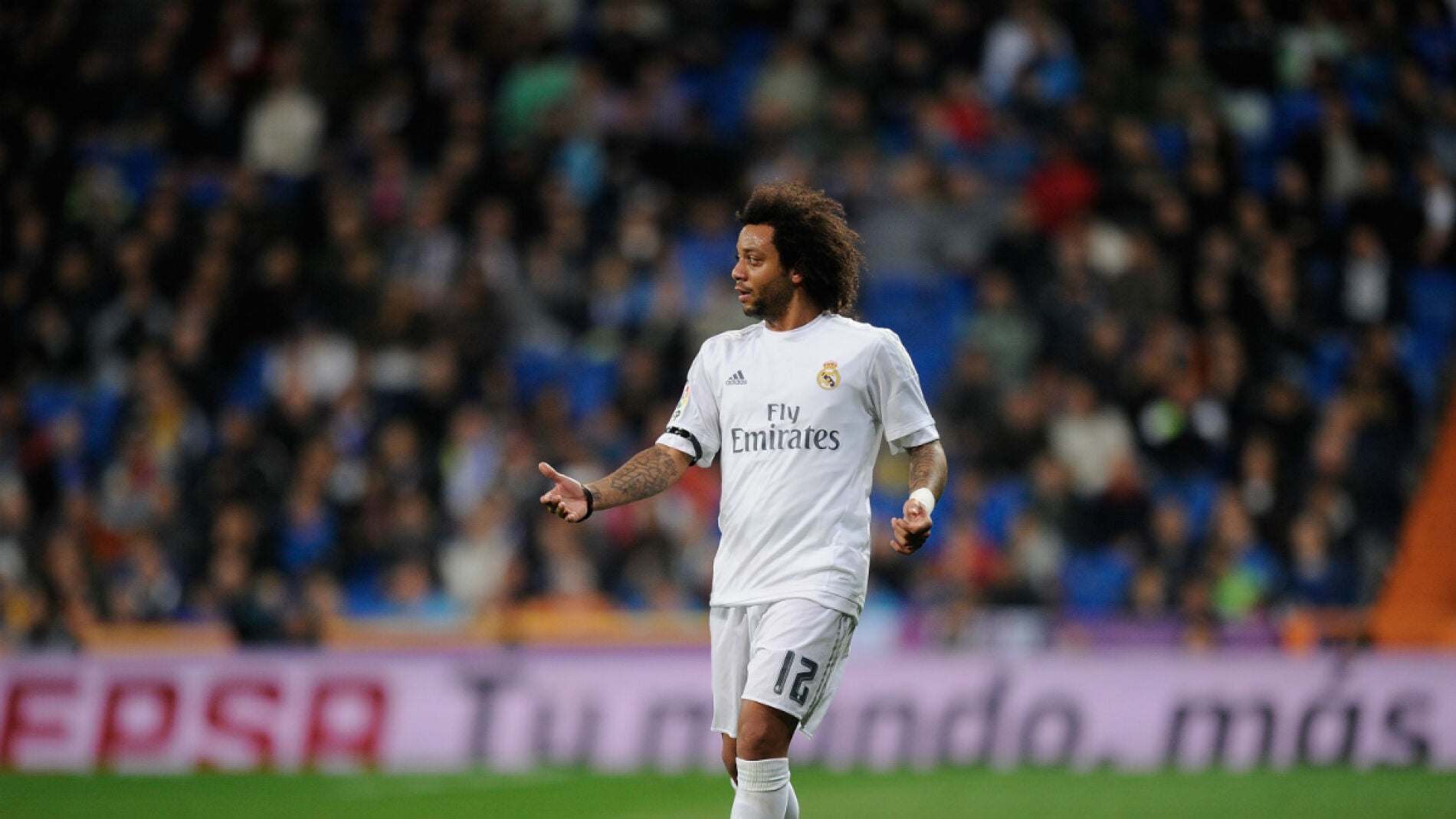 Marcelo, en un partido con el Real Madrid