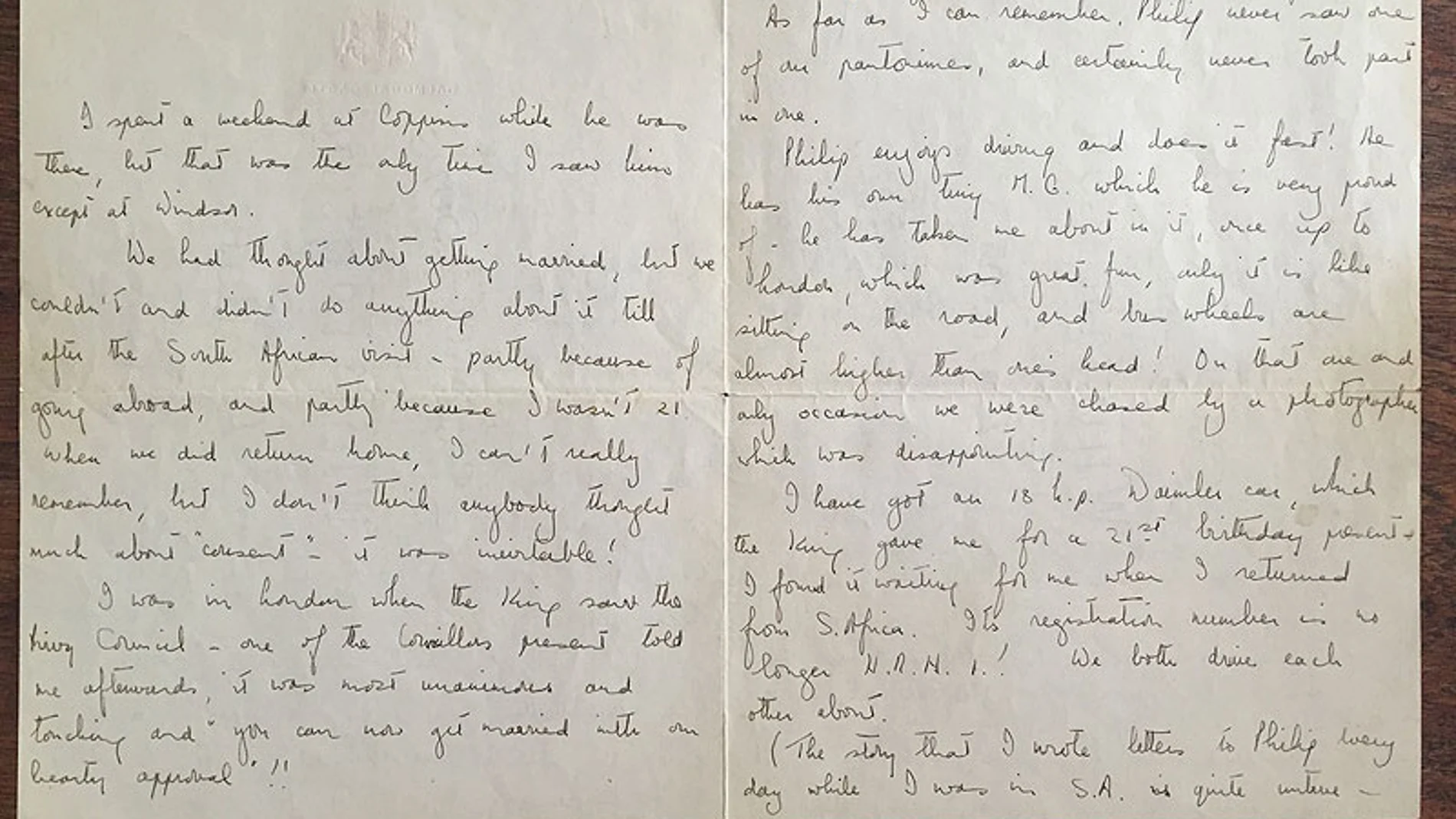Carta de la reina Isabel II subastada Carta de la reina Isabel II subastada