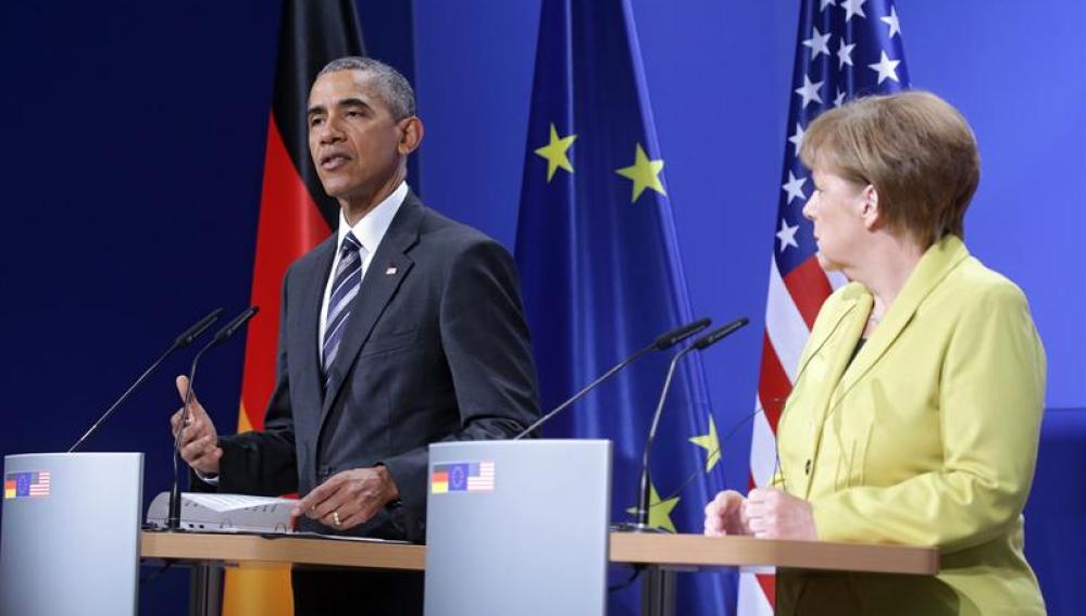 Barack Obama y Angela Merkel