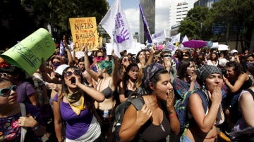 Manifestación en México contra la violencia de género
