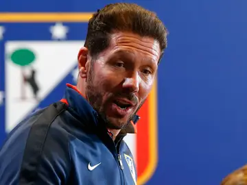 Simeone durante la rueda de prensa Simeone durante la rueda de prensa