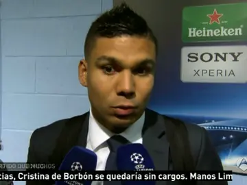 Casemiro en zona mixta tras el partido ante el Manchester City Casemiro en zona mixta tras el partido ante el Manchester City