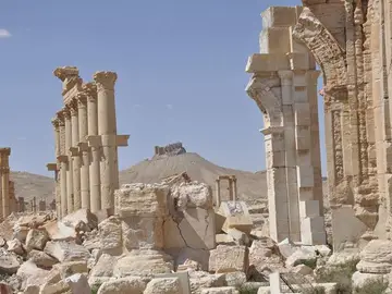 Vista de las ruinas del Castillo de Palmira en Siria Vista de las ruinas del Castillo de Palmira en Siria